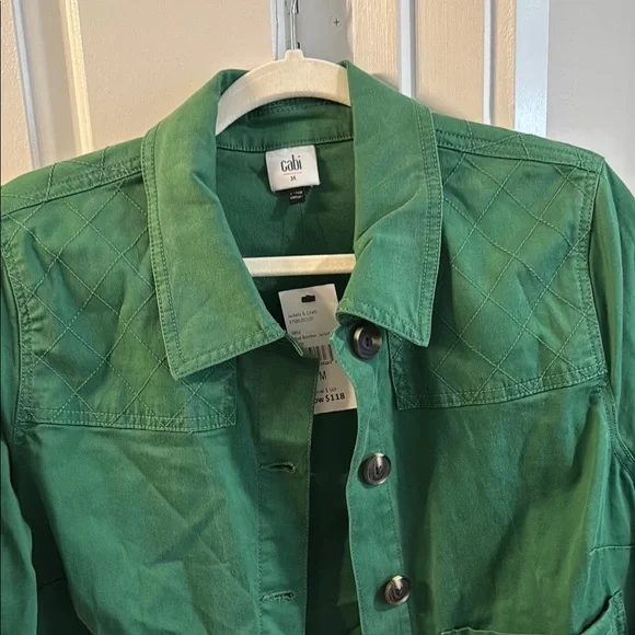 CABI NWT Green Jacket with Striped Cuffs - Picture 5 of 5